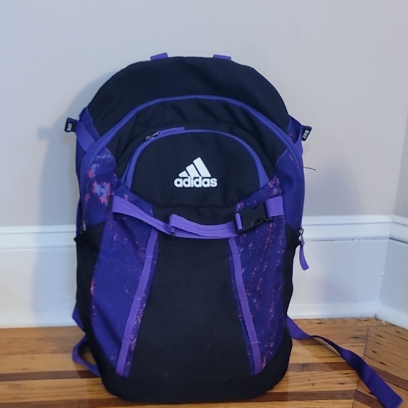 Adidas Black and Purple Backpack - Picture 1 of 5
